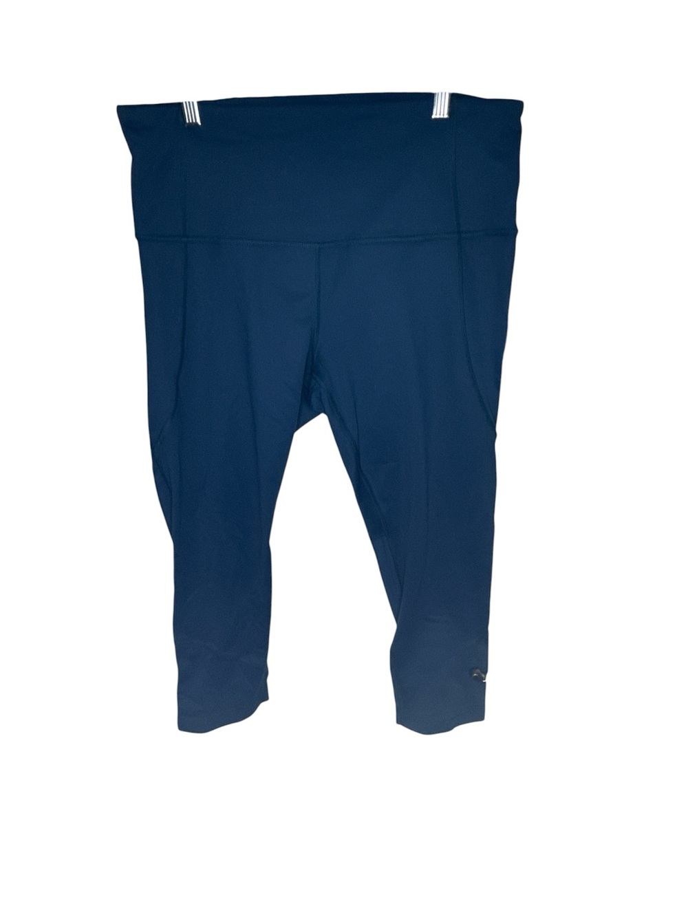 New Active Life High-Waisted Mesh Detail Crop Leggings Blue/Green XL